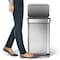Simplehuman 45 Liter Rectangular Kitchen Step Trash Can with Soft-Close Lid, Brushed Stainless Steel CW2024 - alternate 8